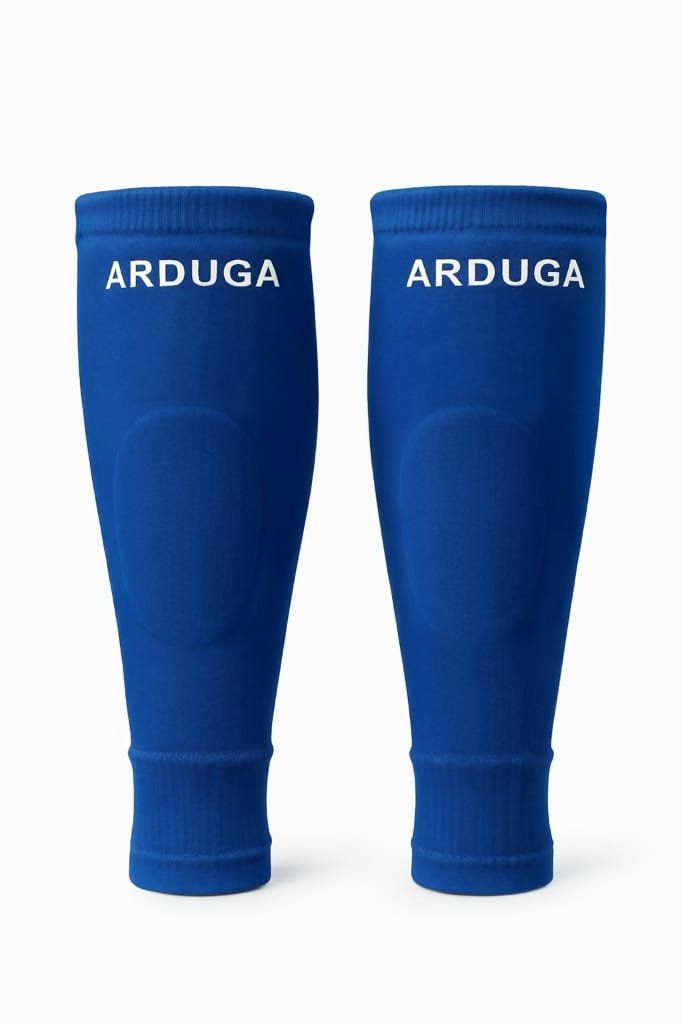 ARDUGA Stulpen-Socke mit integriertem Schienbeinschoner in Blau